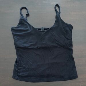 SKIMS Black Onyx Vneck Built In Bra Tank Top S